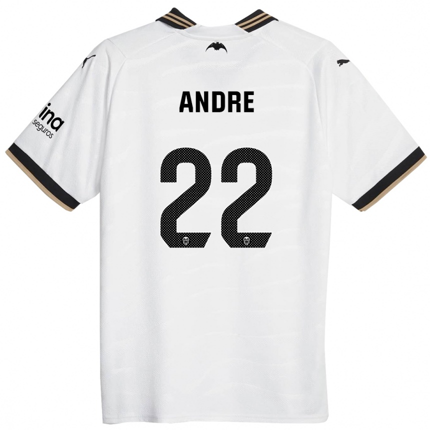 レディースフットボールマルコス・アンドレ・デ・ソウザ・メンドンサ#22白ホームシャツ2023/24ジャージーユニフォーム
