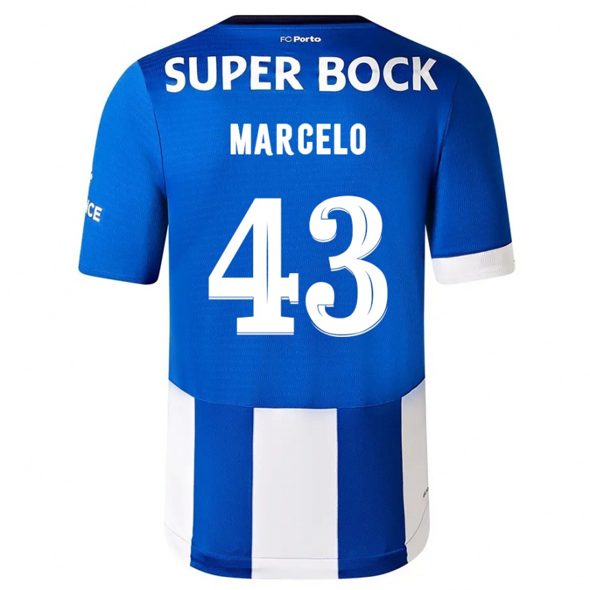レディースフットボールジョアン・マルセロ#43ブルーホワイトホームシャツ2023/24ジャージーユニフォーム