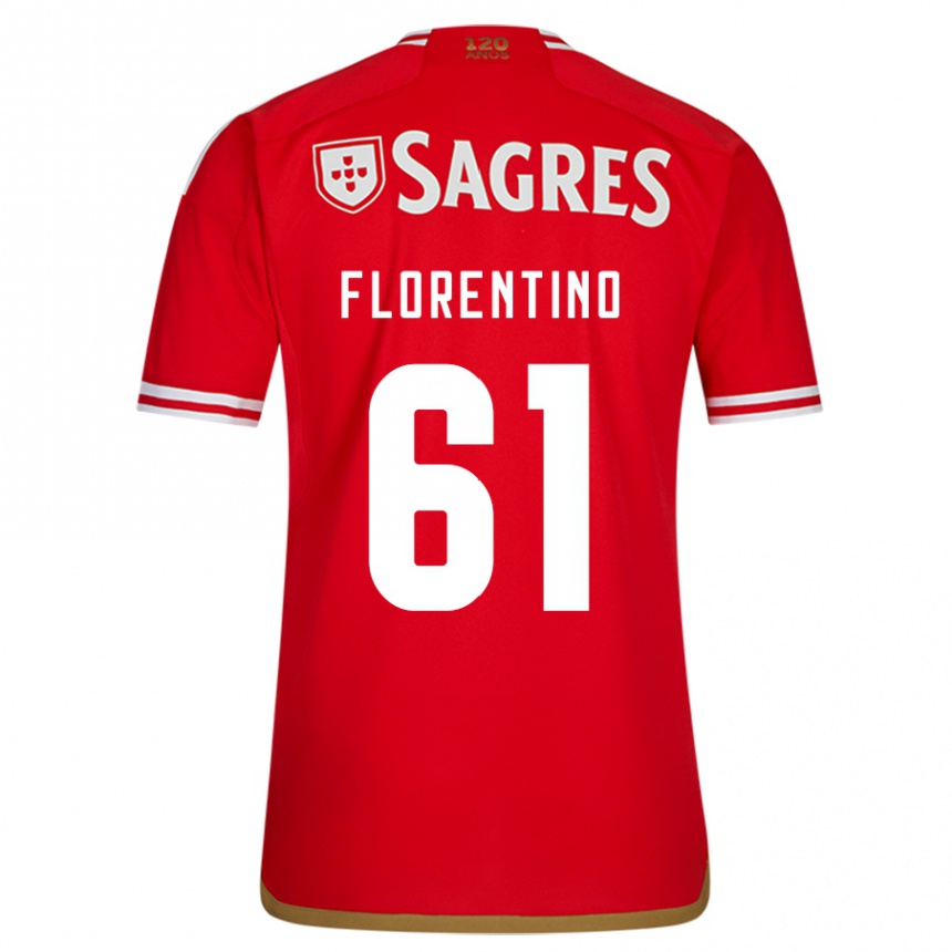 レディースフットボールフロレンティーノ#61赤ホームシャツ2023/24ジャージーユニフォーム