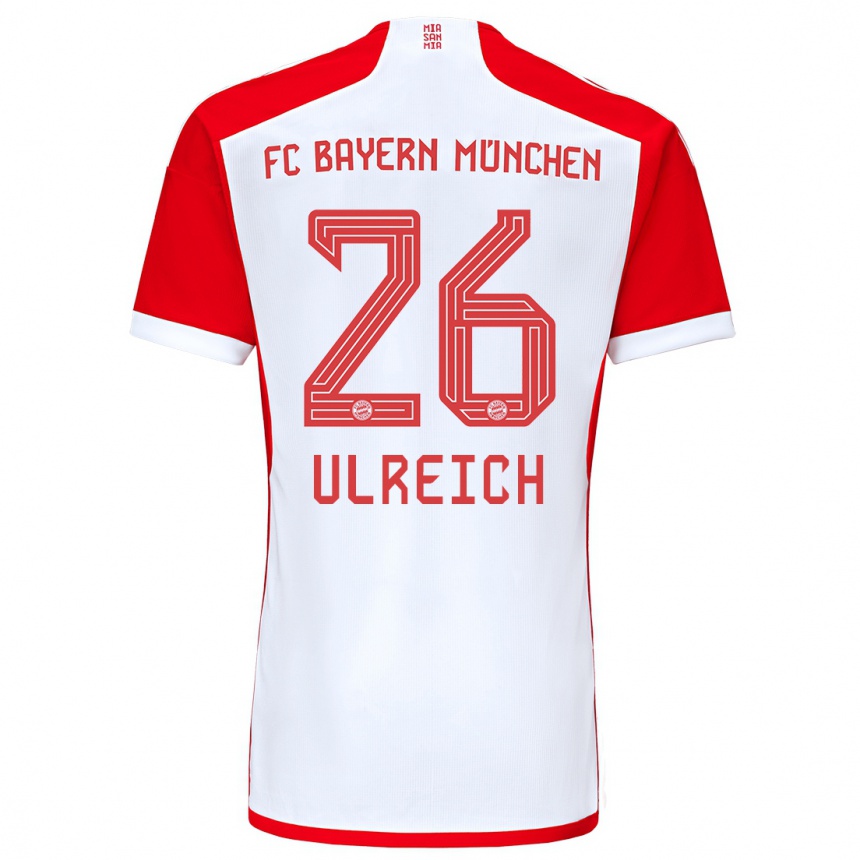 レディースフットボールスヴェン・ウルライヒ#26赤白ホームシャツ2023/24ジャージーユニフォーム