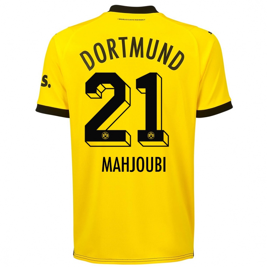 レディースフットボールアナス・マジュビ#21黄色ホームシャツ2023/24ジャージーユニフォーム