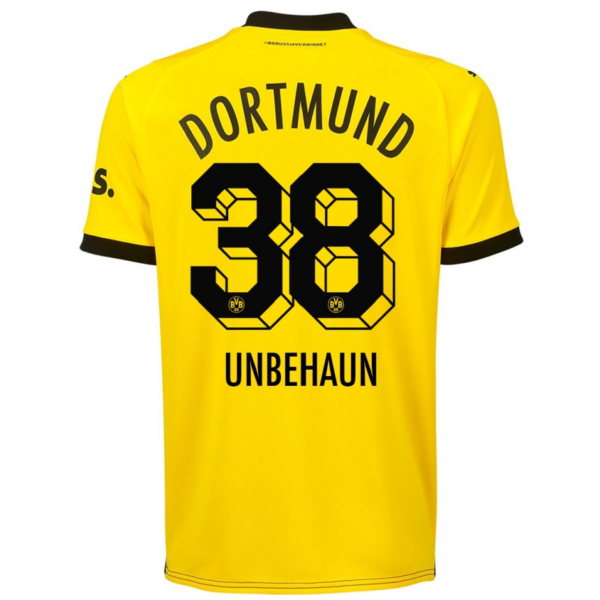 レディースフットボールルカ・ウンベハウン#38黄色ホームシャツ2023/24ジャージーユニフォーム