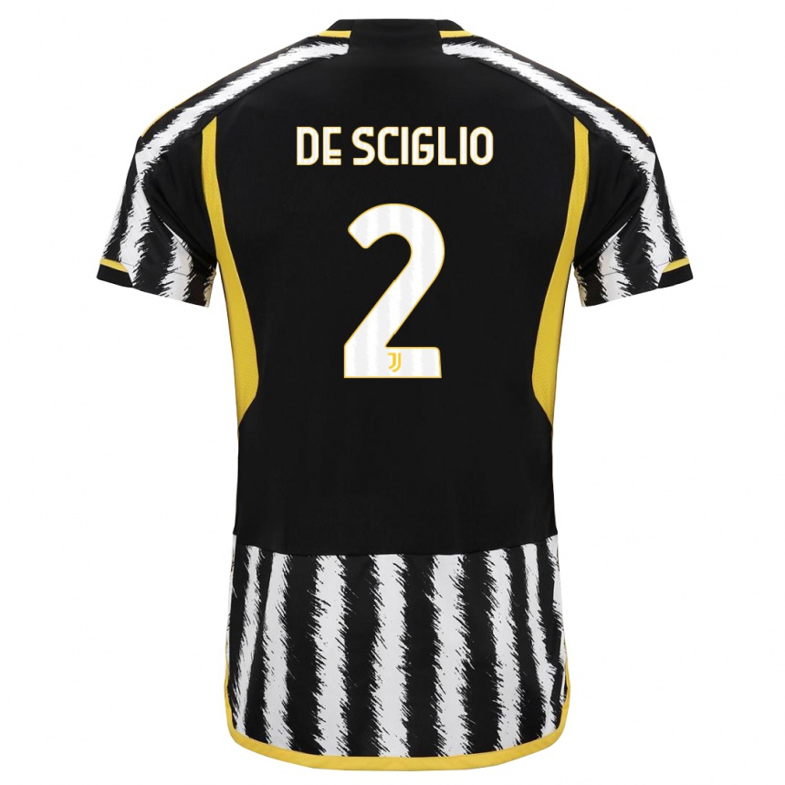 レディースフットボールマッティア・デ・シリオ#2黒、白ホームシャツ2023/24ジャージーユニフォーム
