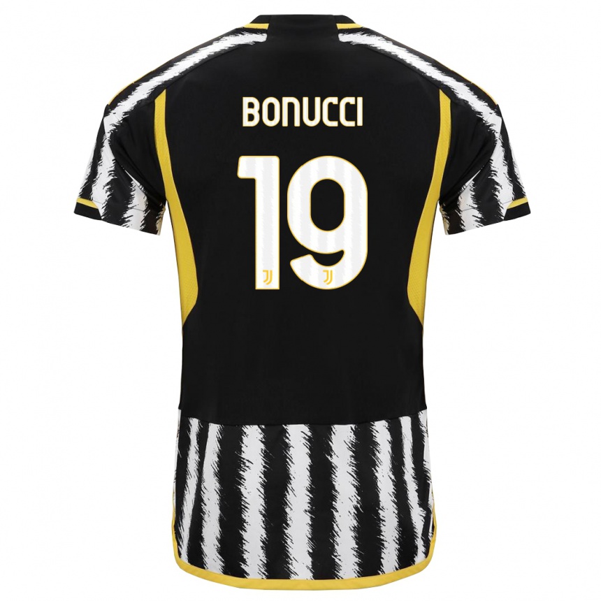 レディースフットボールレオナルド・ボヌッチ#19黒、白ホームシャツ2023/24ジャージーユニフォーム