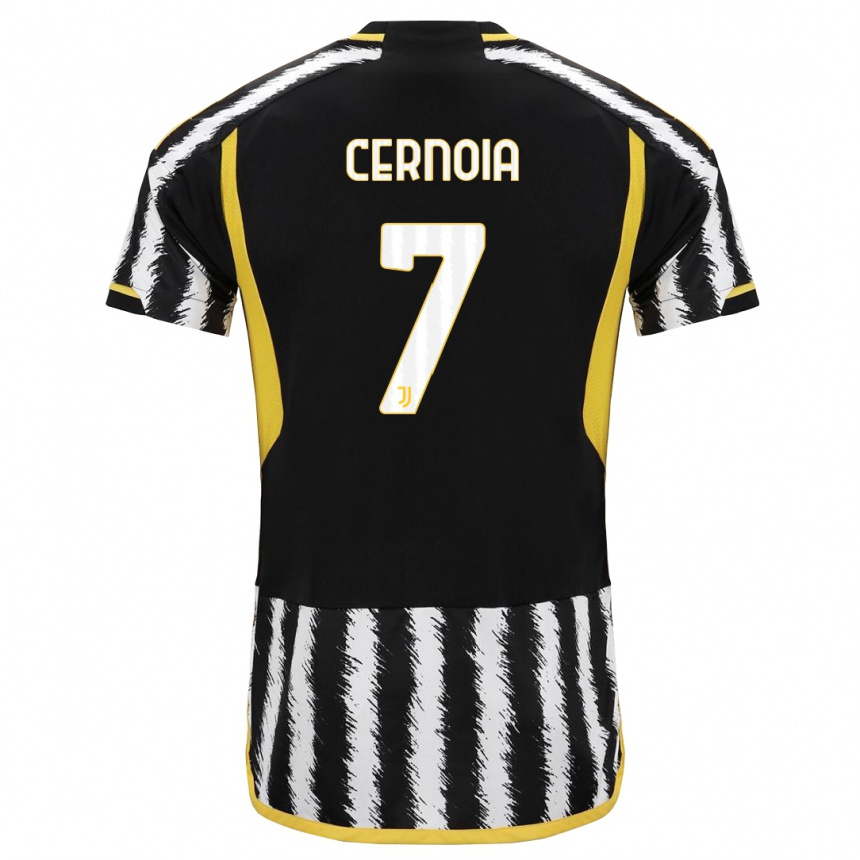 レディースフットボールヴァレンティーナ・セルノイア#7黒、白ホームシャツ2023/24ジャージーユニフォーム