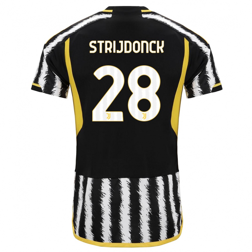 レディースフットボールバイロン・ストライドンク#28黒、白ホームシャツ2023/24ジャージーユニフォーム
