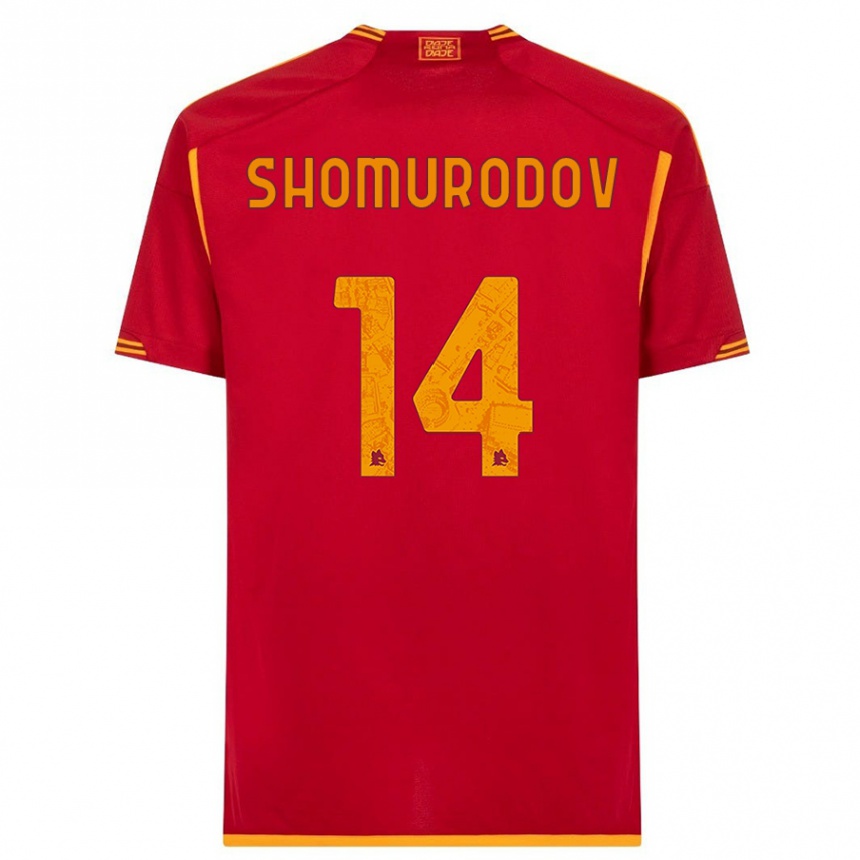 レディースフットボールエルドル・ショムロドフ#14赤ホームシャツ2023/24ジャージーユニフォーム