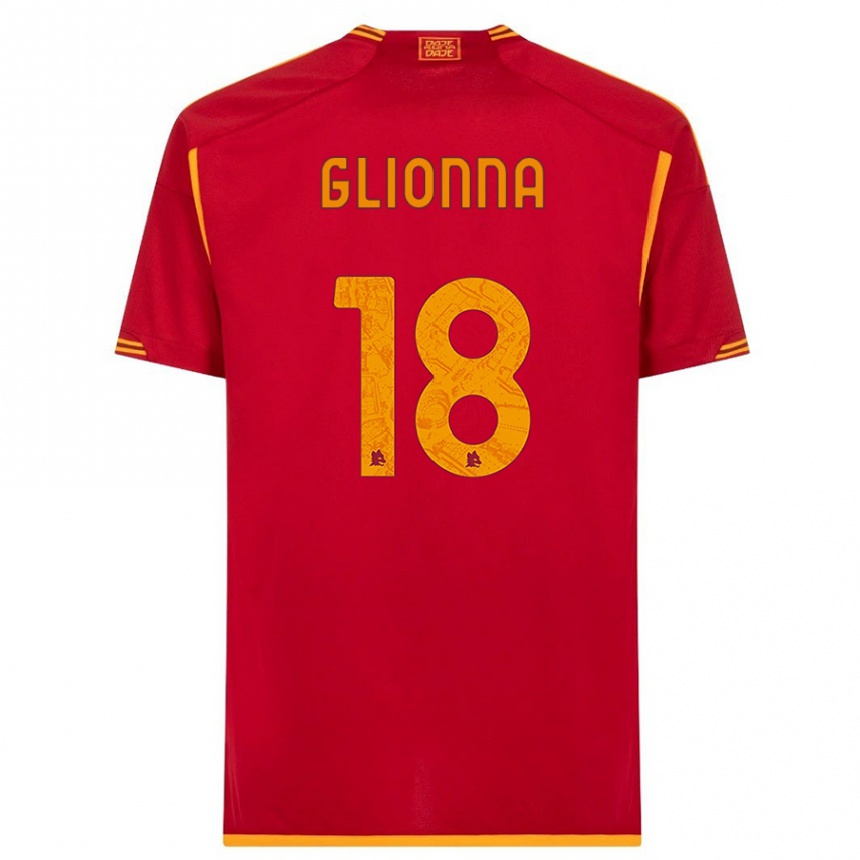 レディースフットボールベネデッタ・グリオナ#18赤ホームシャツ2023/24ジャージーユニフォーム