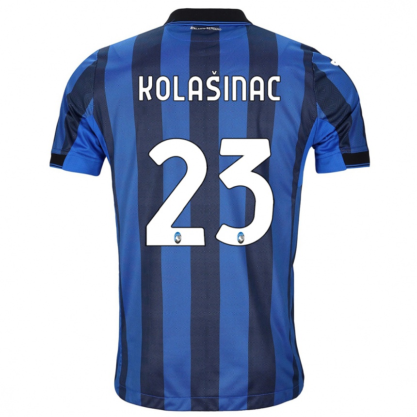 レディースフットボールセアド・コラシナツ#23ブラックブルーホームシャツ2023/24ジャージーユニフォーム
