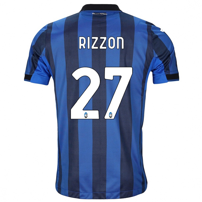 レディースフットボールジュリア・リゾン#27ブラックブルーホームシャツ2023/24ジャージーユニフォーム