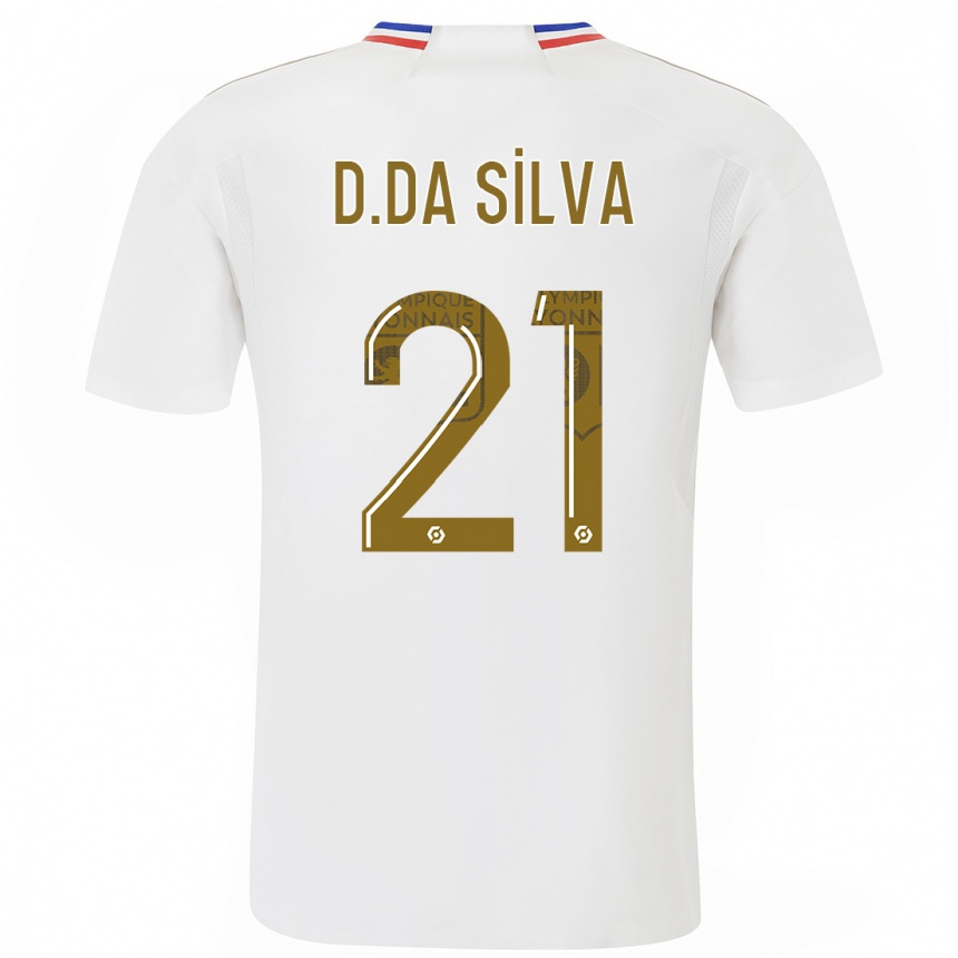 レディースフットボールダミアン・ダ・シウバ#21白ホームシャツ2023/24ジャージーユニフォーム