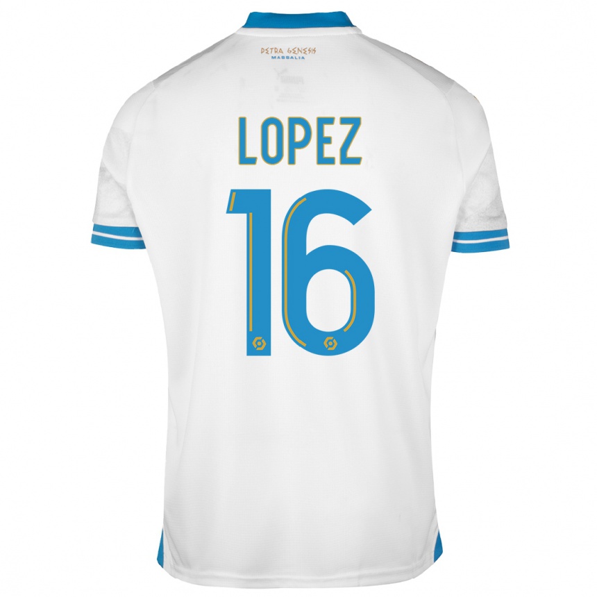 レディースフットボールパウ・ロペス#16白ホームシャツ2023/24ジャージーユニフォーム