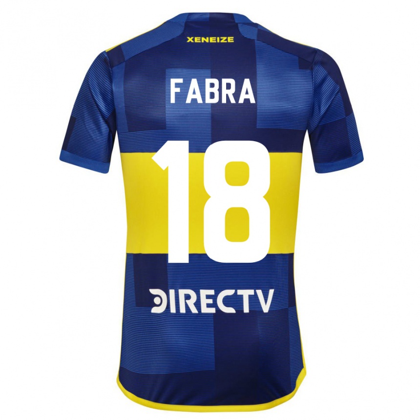 レディースフットボールフランク・ファブラ#18濃い青 黄色ホームシャツ2023/24ジャージーユニフォーム