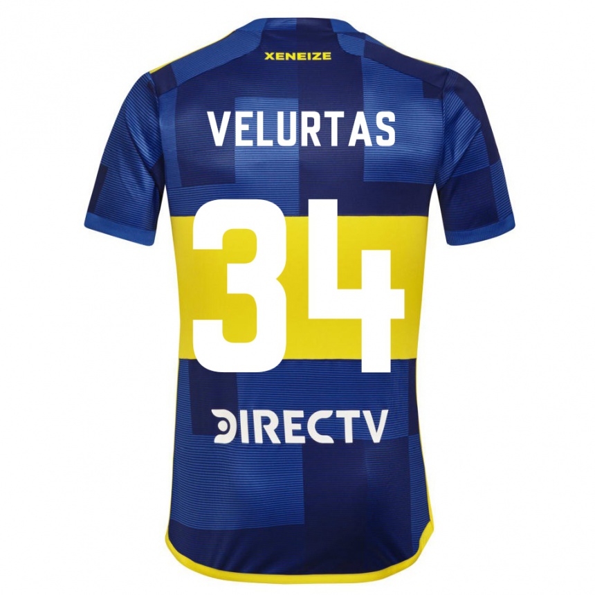 レディースフットボールペドロ・ベルルタス#34濃い青 黄色ホームシャツ2023/24ジャージーユニフォーム