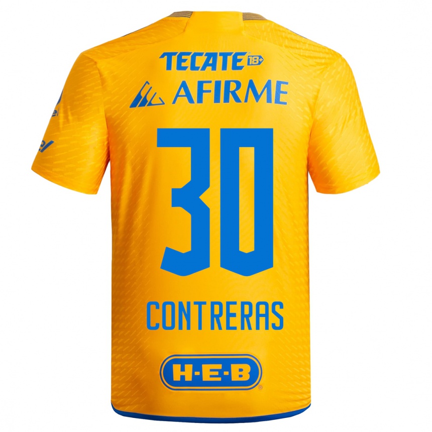 レディースフットボールリゼス・コントレラス#30黄色ホームシャツ2023/24ジャージーユニフォーム