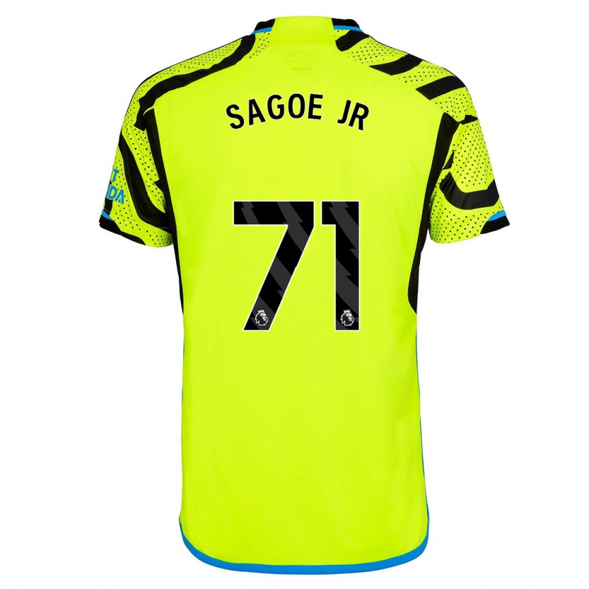 レディースフットボールチャールズ・サゴ・ジュニア#71黄色アウェイシャツ2023/24ジャージーユニフォーム