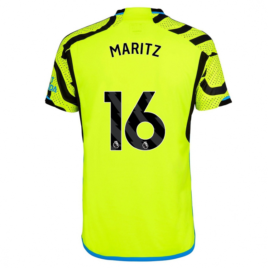 レディースフットボールノエル・マリッツ#16黄色アウェイシャツ2023/24ジャージーユニフォーム