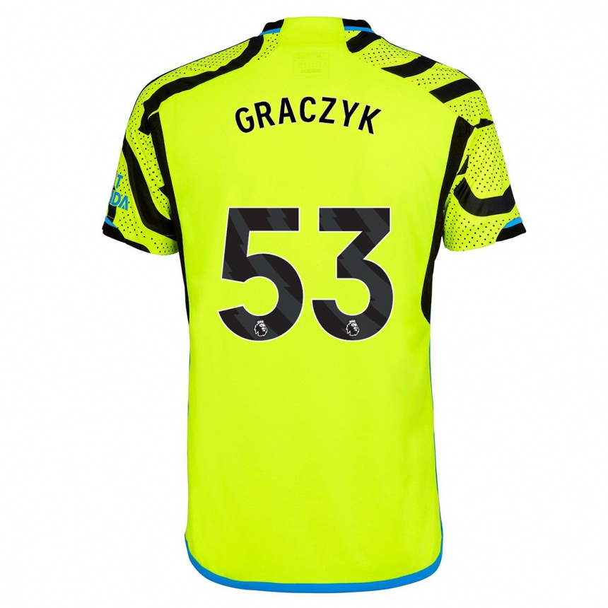 レディースフットボールヒューバート・グラチィク#53黄色アウェイシャツ2023/24ジャージーユニフォーム