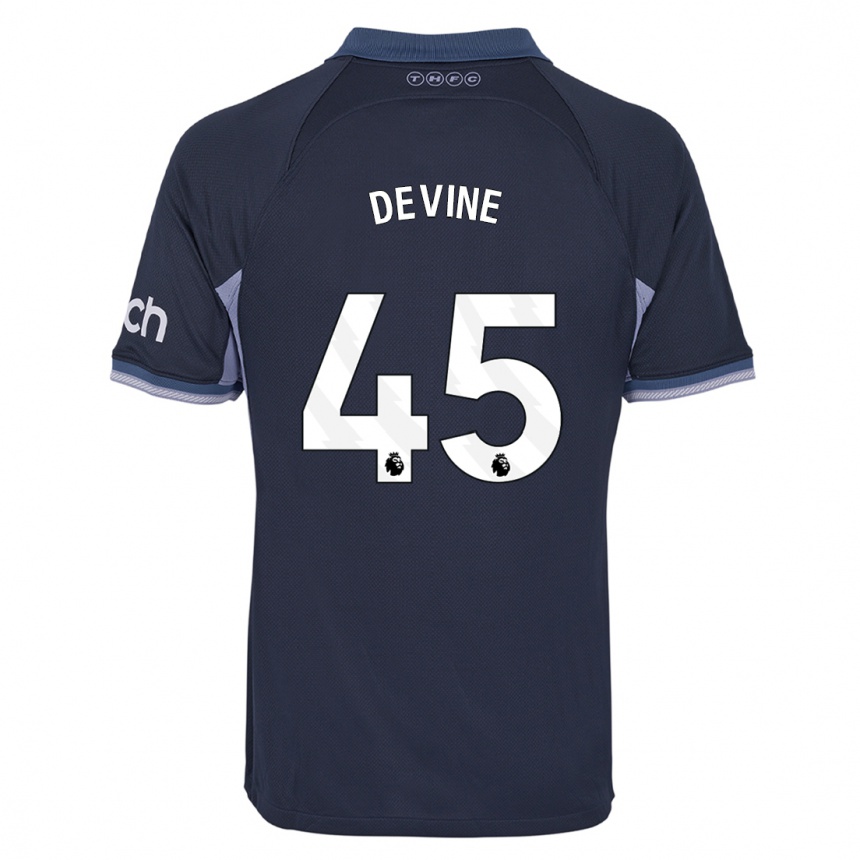 レディースフットボールアルフィー・ディヴァイン#45濃紺アウェイシャツ2023/24ジャージーユニフォーム