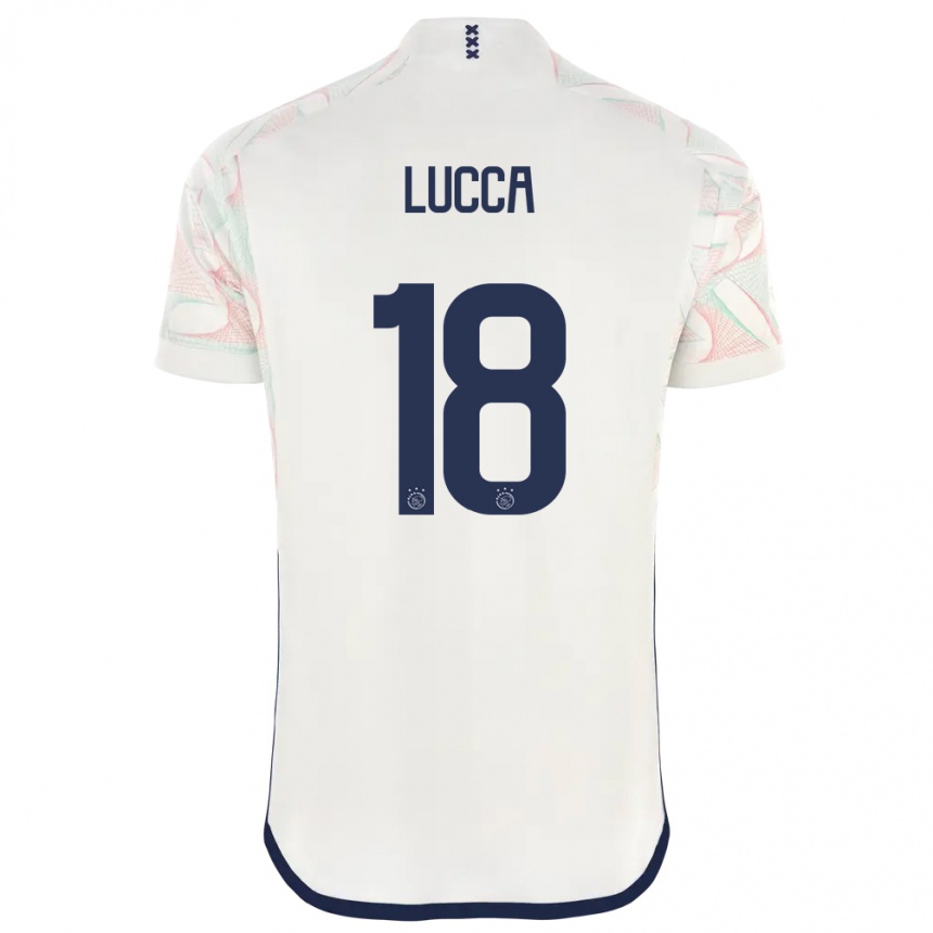レディースフットボールロレンツォ・ルッカ#18白アウェイシャツ2023/24ジャージーユニフォーム