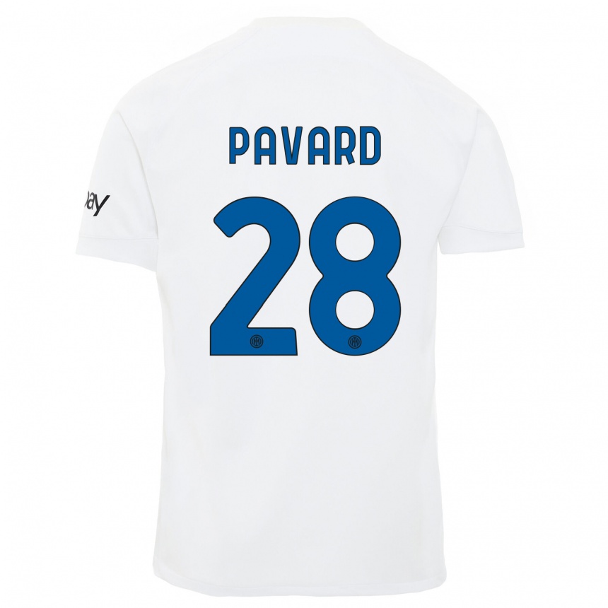 レディースフットボールベンジャマン・パヴァール#28白アウェイシャツ2023/24ジャージーユニフォーム