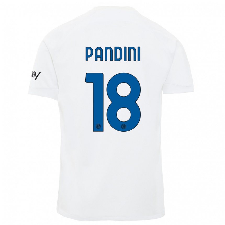 レディースフットボールマルタ・テレーザ・パンディーニ#18白アウェイシャツ2023/24ジャージーユニフォーム