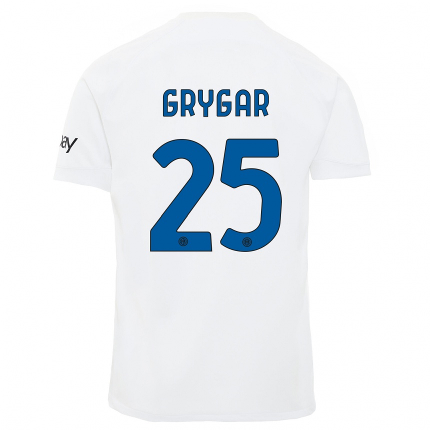 レディースフットボールサミュエル・グリガー#25白アウェイシャツ2023/24ジャージーユニフォーム