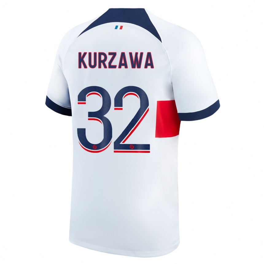 レディースフットボールライヴィン・クルザワ#32白アウェイシャツ2023/24ジャージーユニフォーム