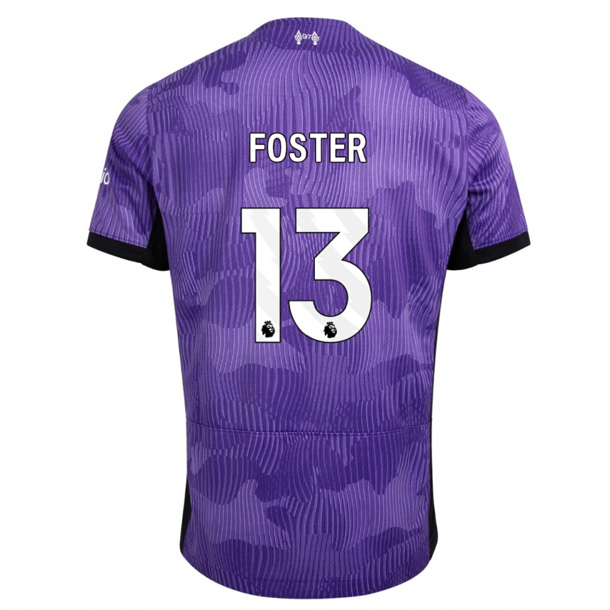 レディースフットボールライリー・フォスター#13紫サードユニフォームシャツ2023/24ジャージーユニフォーム