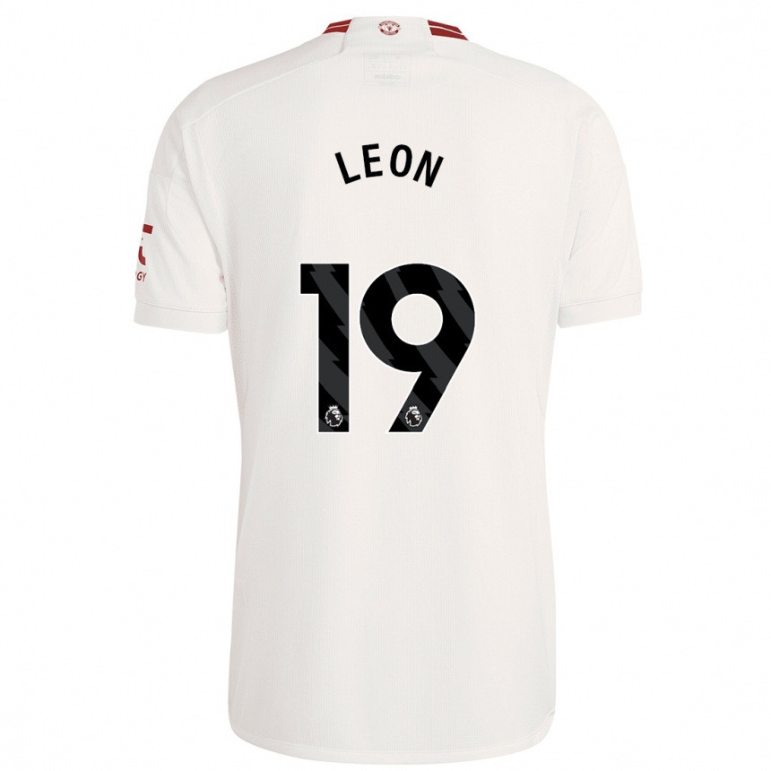 レディースフットボールアドリアナ・レオン#19白サードユニフォームシャツ2023/24ジャージーユニフォーム