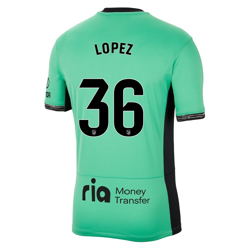 レディースフットボールデビッドロペス#36スプリンググリーンサードユニフォームシャツ2023/24ジャージーユニフォーム