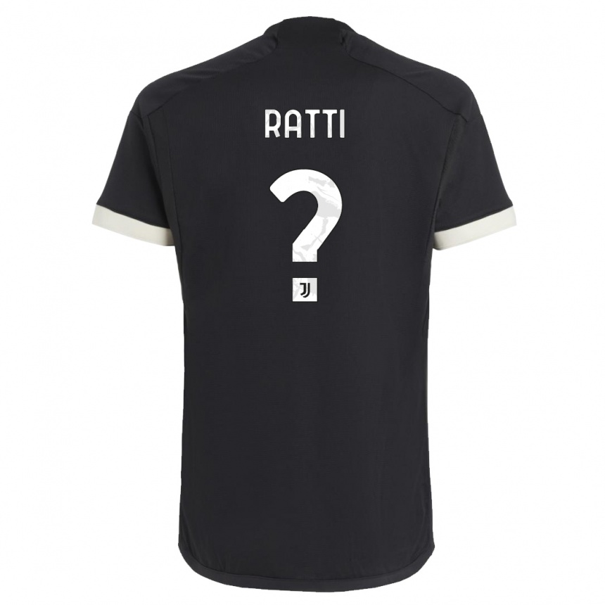 レディースフットボールレオナルド・ラッティ#0黒サードユニフォームシャツ2023/24ジャージーユニフォーム