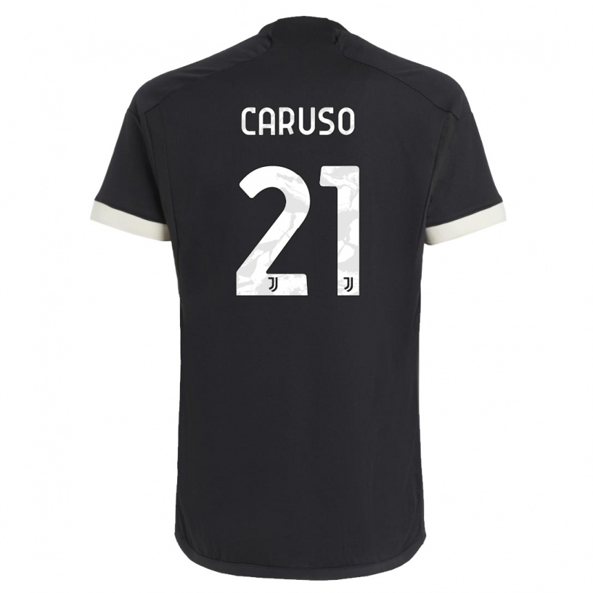 レディースフットボールアリアンナ・カルーゾ#21黒サードユニフォームシャツ2023/24ジャージーユニフォーム