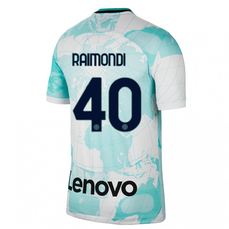 キッズフットボールパオロ・ライモンディ#40ライトグリーン白サードユニフォームシャツ2022/23ジャージーユニフォーム