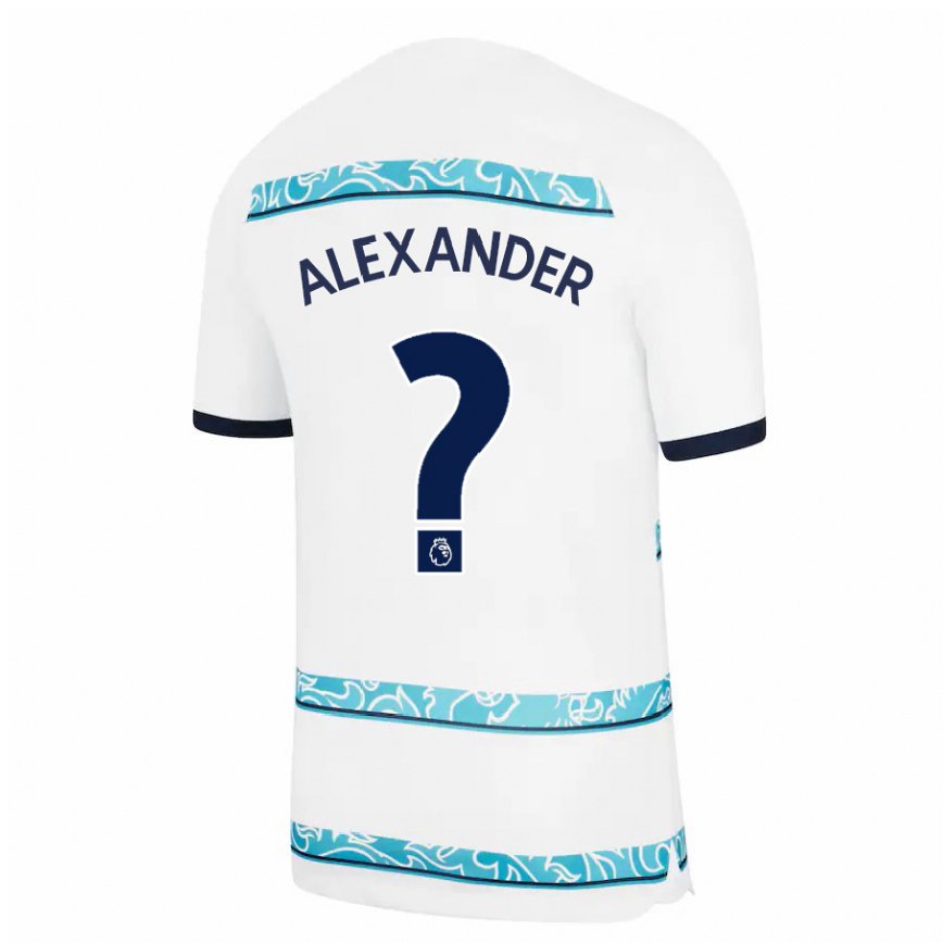 キッズフットボールライスアレクサンダーラッセル-デニー#0ホワイトライトブルーサードユニフォームシャツ2022/23ジャージーユニフォーム