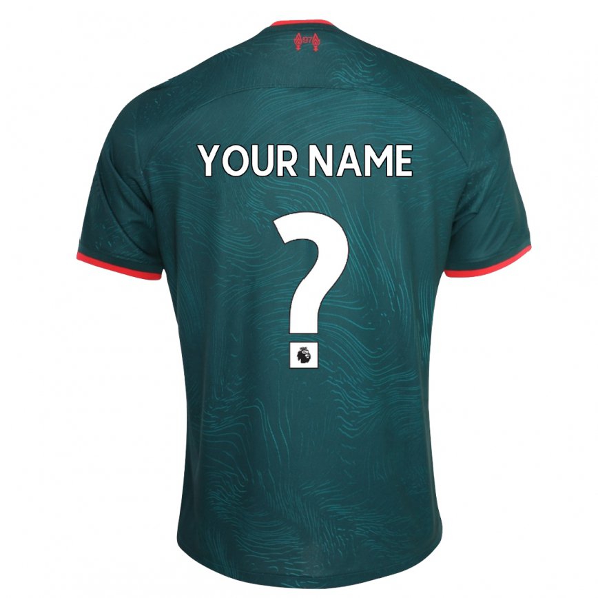 キッズフットボールあなたの名前#0濃い緑色サードユニフォームシャツ2022/23ジャージーユニフォーム