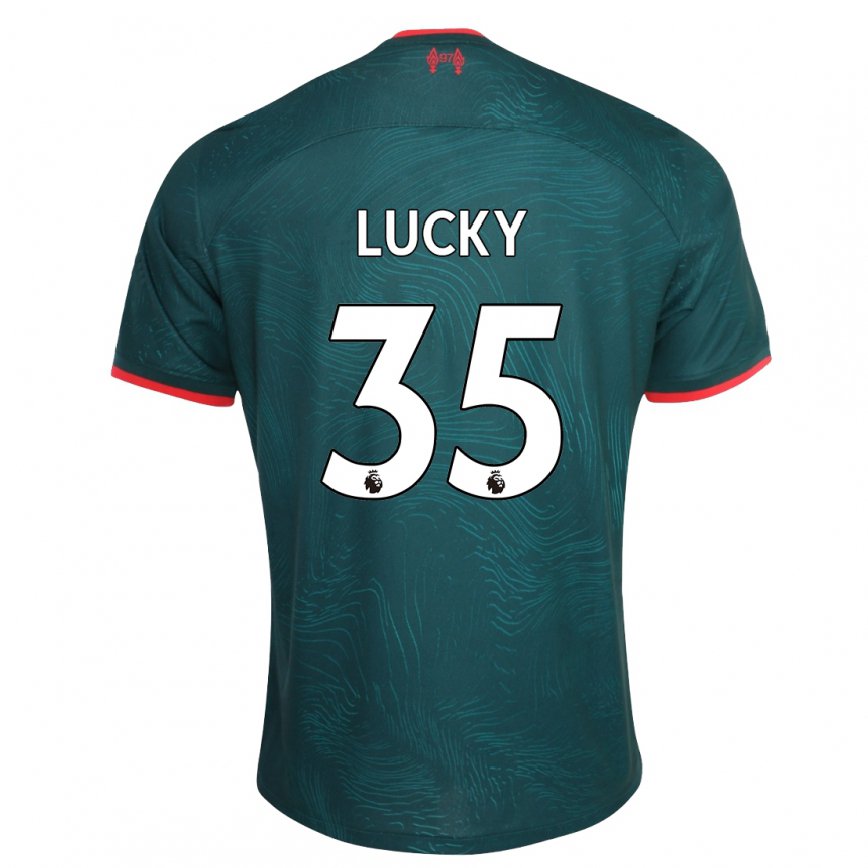 キッズフットボールウェリティラッキー#35濃い緑色サードユニフォームシャツ2022/23ジャージーユニフォーム