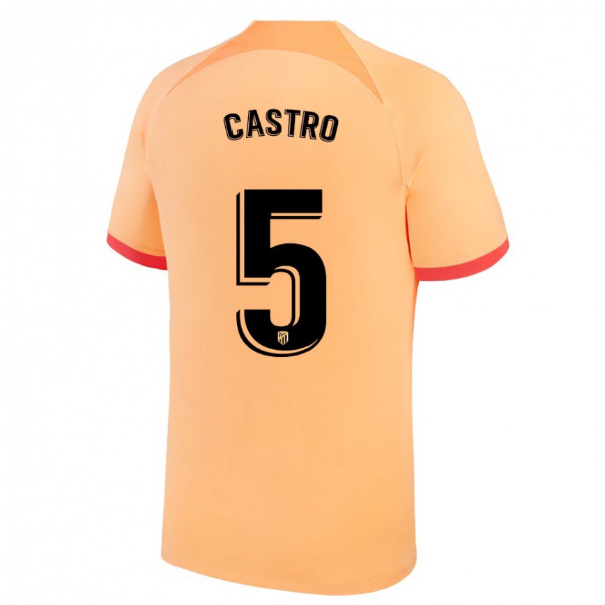キッズフットボールオスカーカストロ#5ライトオレンジサードユニフォームシャツ2022/23ジャージーユニフォーム