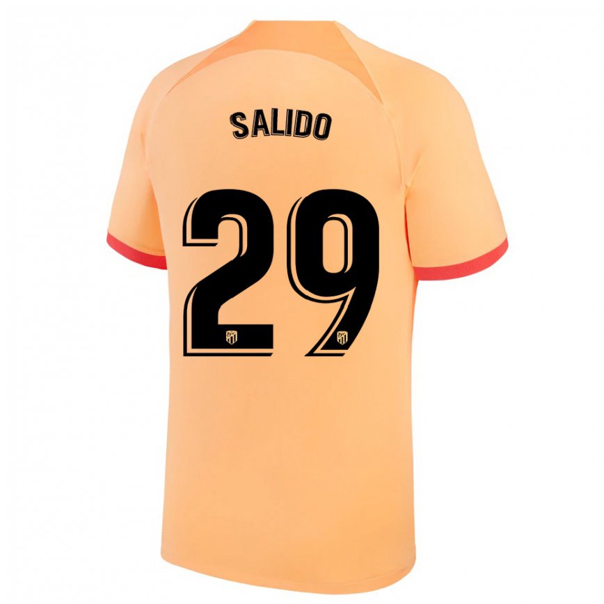 キッズフットボールアルベルトサリド#29ライトオレンジサードユニフォームシャツ2022/23ジャージーユニフォーム