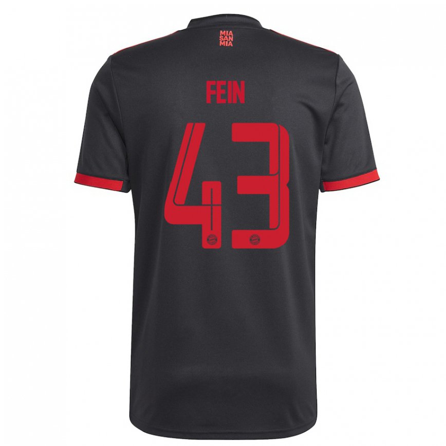 キッズフットボールアドリアン・ファイン#43黒と赤サードユニフォームシャツ2022/23ジャージーユニフォーム