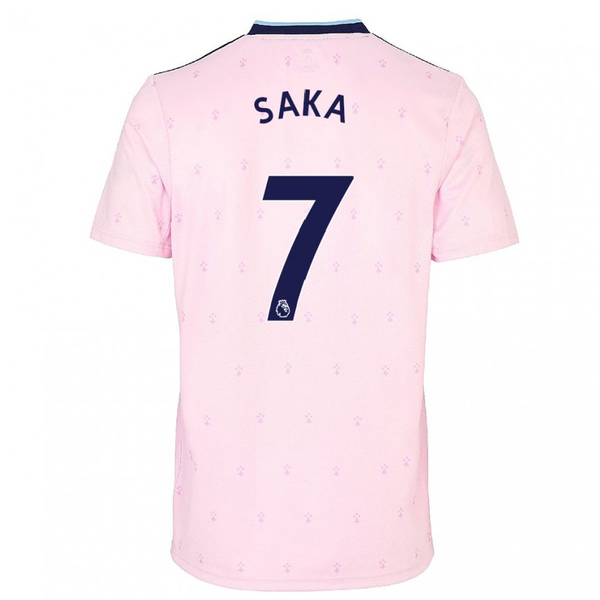 キッズフットボールブカヨ・サカ#7ピンク ネイビー ブルーサードユニフォームシャツ2022/23ジャージーユニフォーム