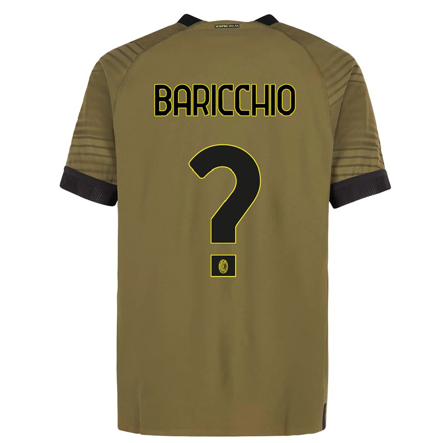 キッズフットボールルカ・バリッキオ#0濃い緑色黒サードユニフォームシャツ2022/23ジャージーユニフォーム