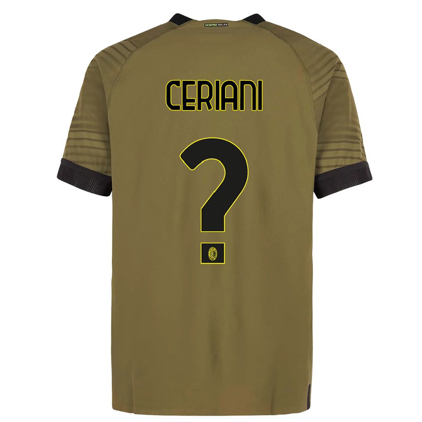 キッズフットボールガブリエレセリアーニ#0濃い緑色黒サードユニフォームシャツ2022/23ジャージーユニフォーム