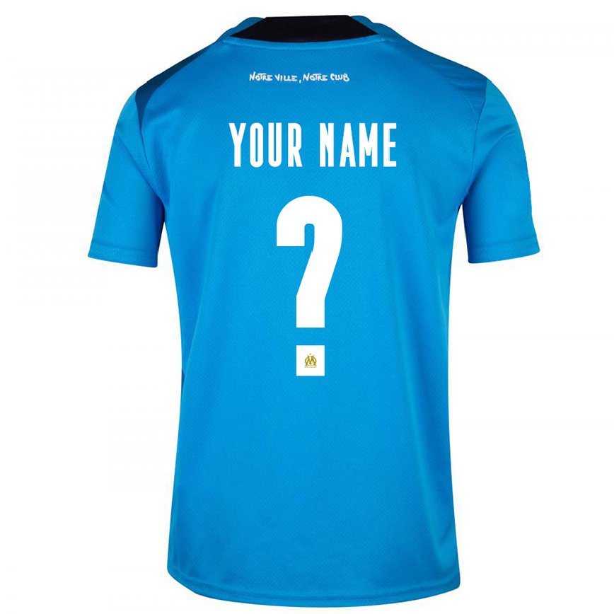 キッズフットボールあなたの名前#0ダークブルーホワイトサードユニフォームシャツ2022/23ジャージーユニフォーム