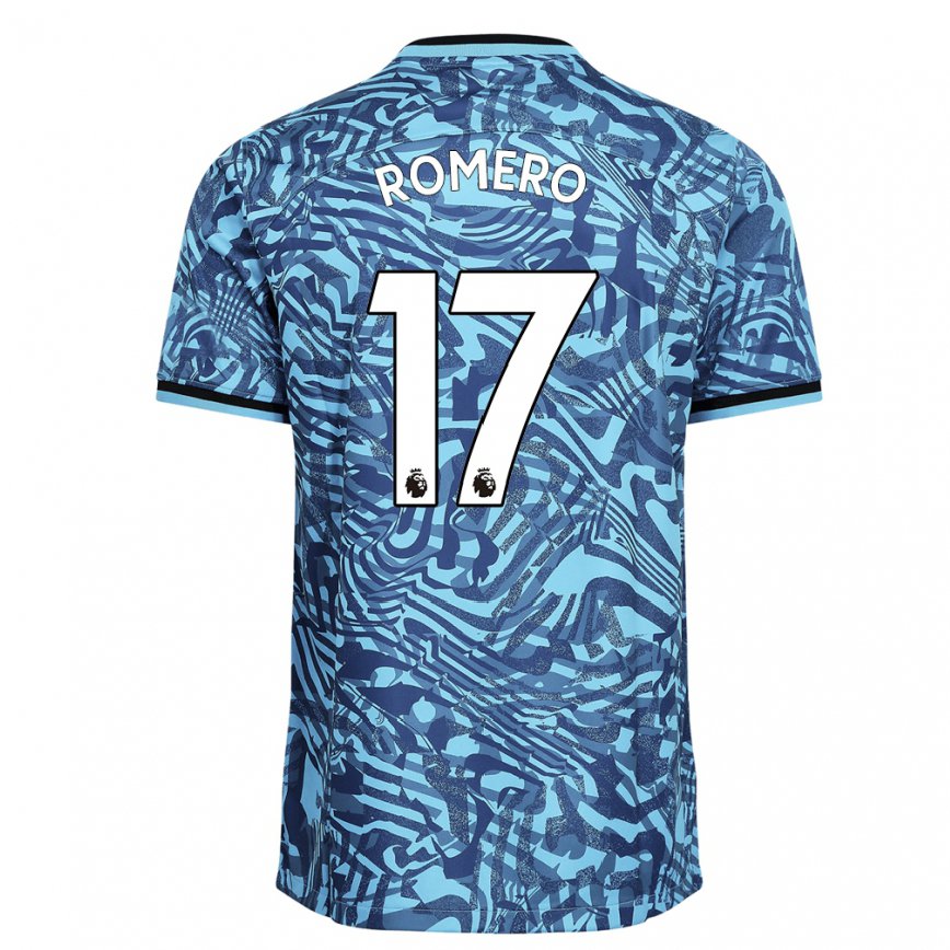 キッズフットボールクリスティアン・ロメロ#17ブルーダークブルーサードユニフォームシャツ2022/23ジャージーユニフォーム