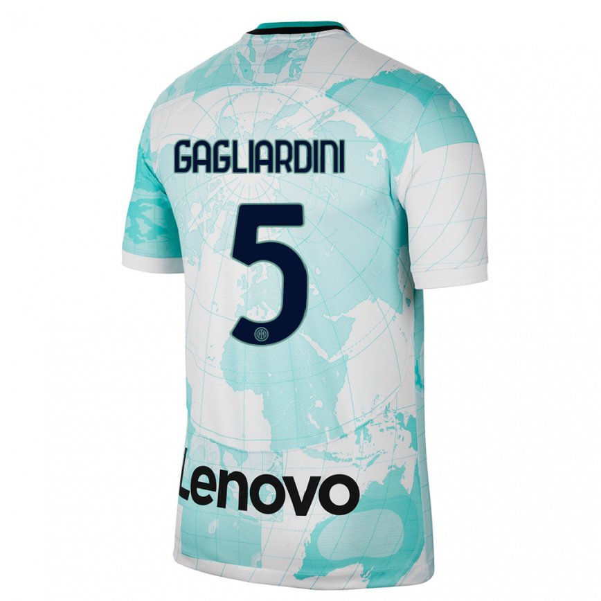 メンズフットボールロベルト・ガリアルディーニ#5ライトグリーン白サードユニフォームシャツ2022/23ジャージーユニフォーム