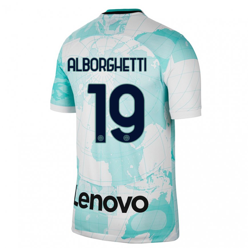 メンズフットボールリサ・アルボルゲッティ#19ライトグリーン白サードユニフォームシャツ2022/23ジャージーユニフォーム