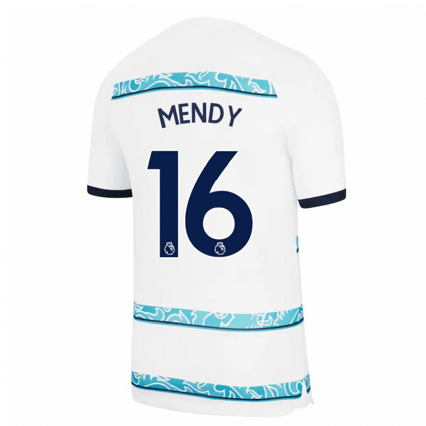 メンズフットボールエドゥアール・メンディ#16ホワイトライトブルーサードユニフォームシャツ2022/23ジャージーユニフォーム