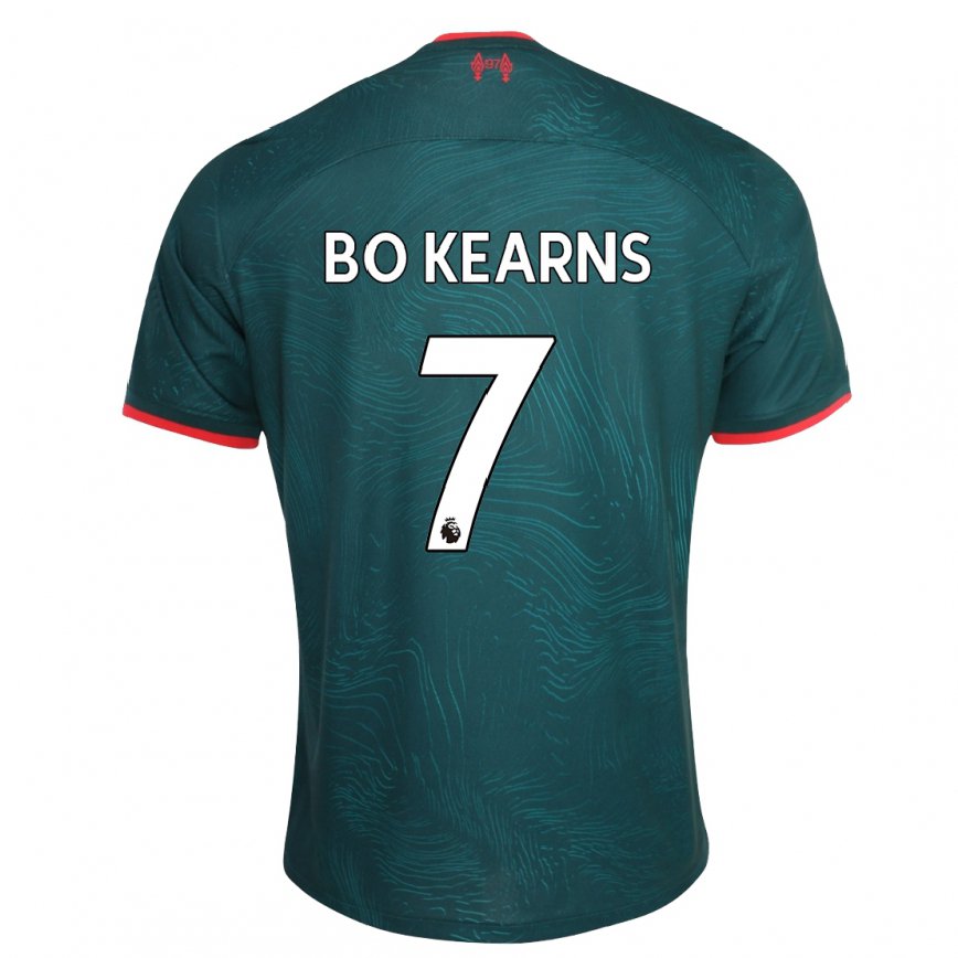 メンズフットボールミッシー・ボー・カーンズ#7濃い緑色サードユニフォームシャツ2022/23ジャージーユニフォーム