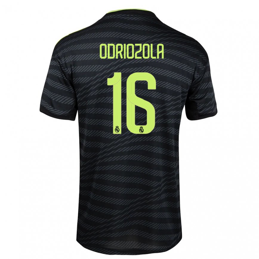 メンズフットボールアルバロ・オドリオソラ#16ブラック ダークグレーサードユニフォームシャツ2022/23ジャージーユニフォーム